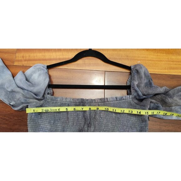 Aritzia Wilfred Tempest Mini Dress Sizes L Print Smocked Square Neck Stretch - Picture 8 of 9